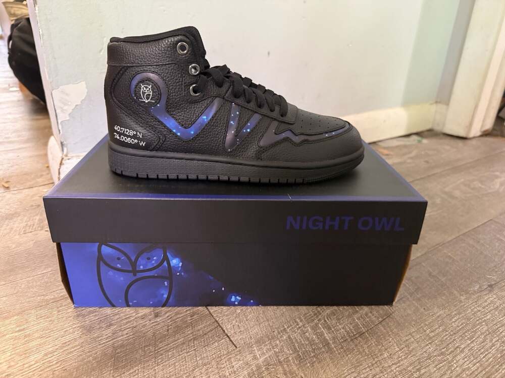 Night Owl High Top Sneakers Black Leather